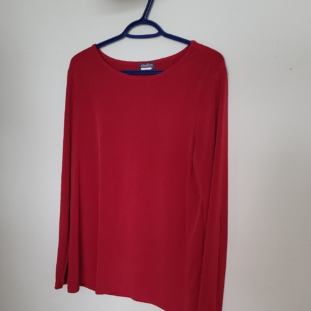 Red Long Sleeve Top Light And Airy